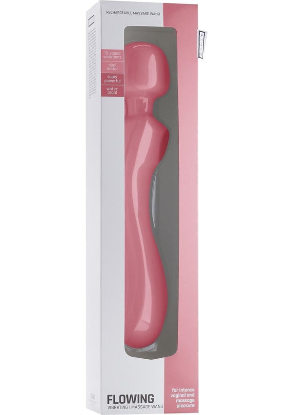 Mjuze Flowing Silicone Usb Rechargeable Massage Wand Waterproof Pink 11.73 Inch