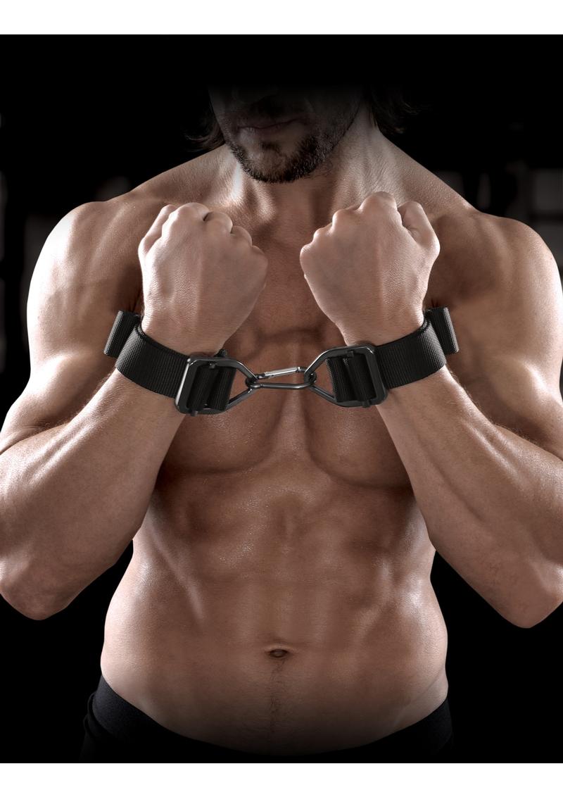 Sir Richard's Command Heavy Duty Cuffs Black And Stainless Steel