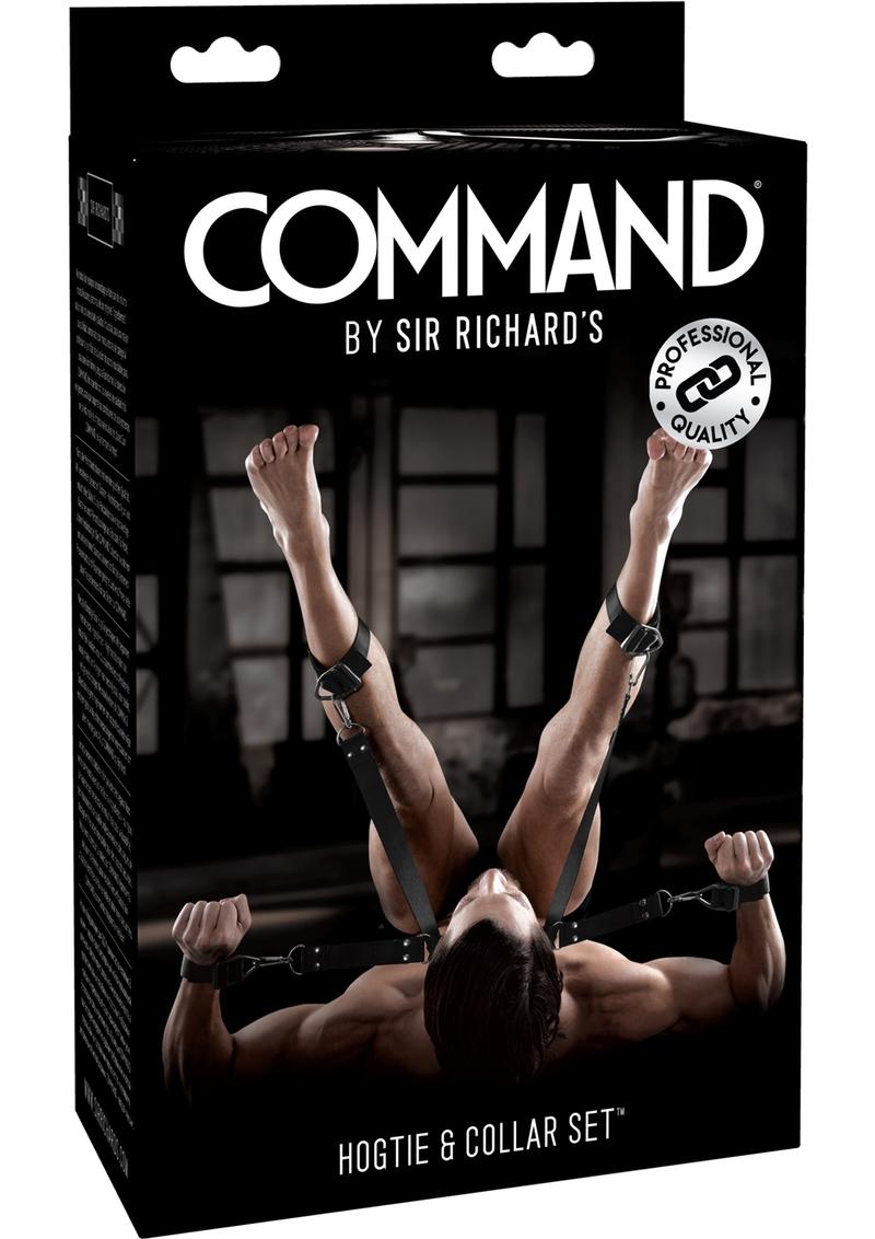 Sir Richard's Command Hogtie & Collar Set Black And Stainless Steel