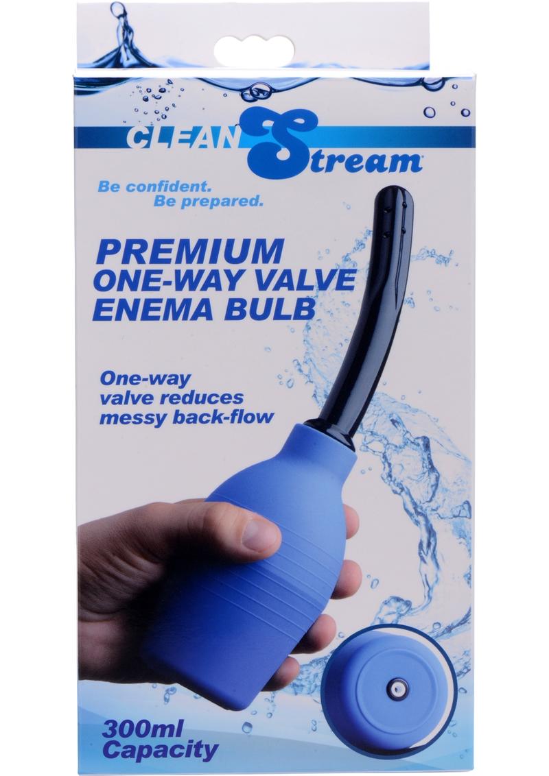 Clean Stream Premium One Way Valve Enema Bulb Blue 300 Millilliter