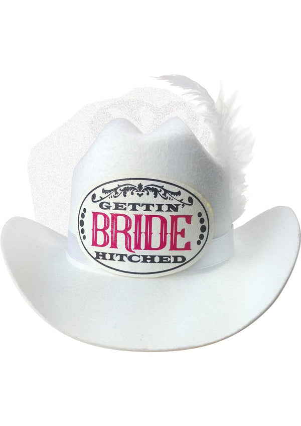 Bride Cowboy Party Hat With Veil