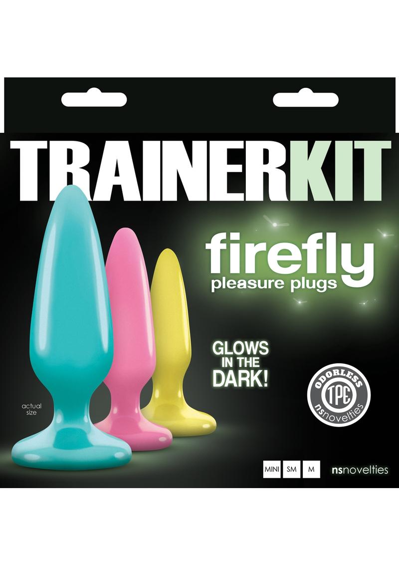 Firefly Pleasure Plug Trainer Kit Butt Plugs Glow In The Dark -Assorted Colors