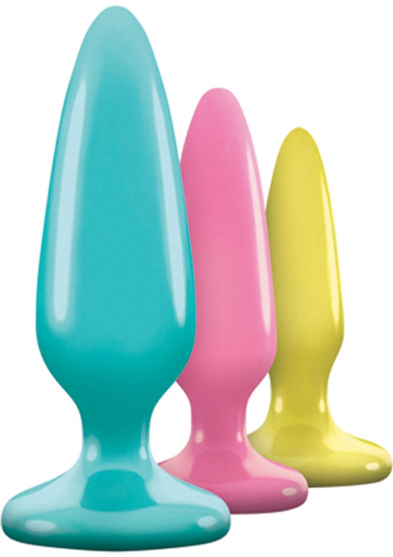 Firefly Pleasure Plug Trainer Kit Butt Plugs Glow In The Dark -Assorted Colors