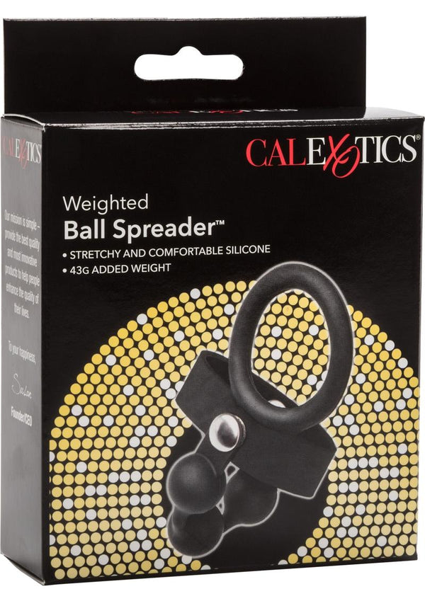 Weighted Ball Spreader Silicone Cockring Black