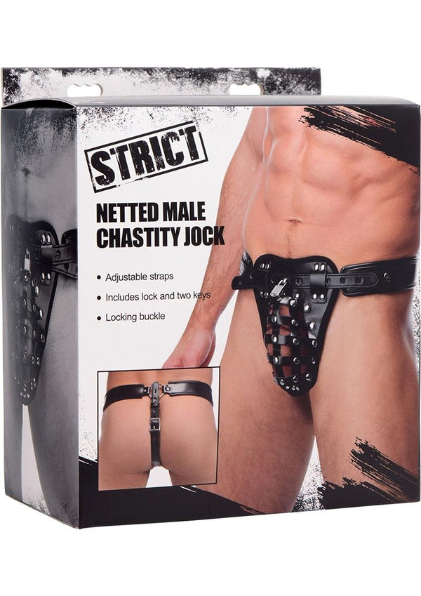 Strict Netted Male Chastity Jock Black