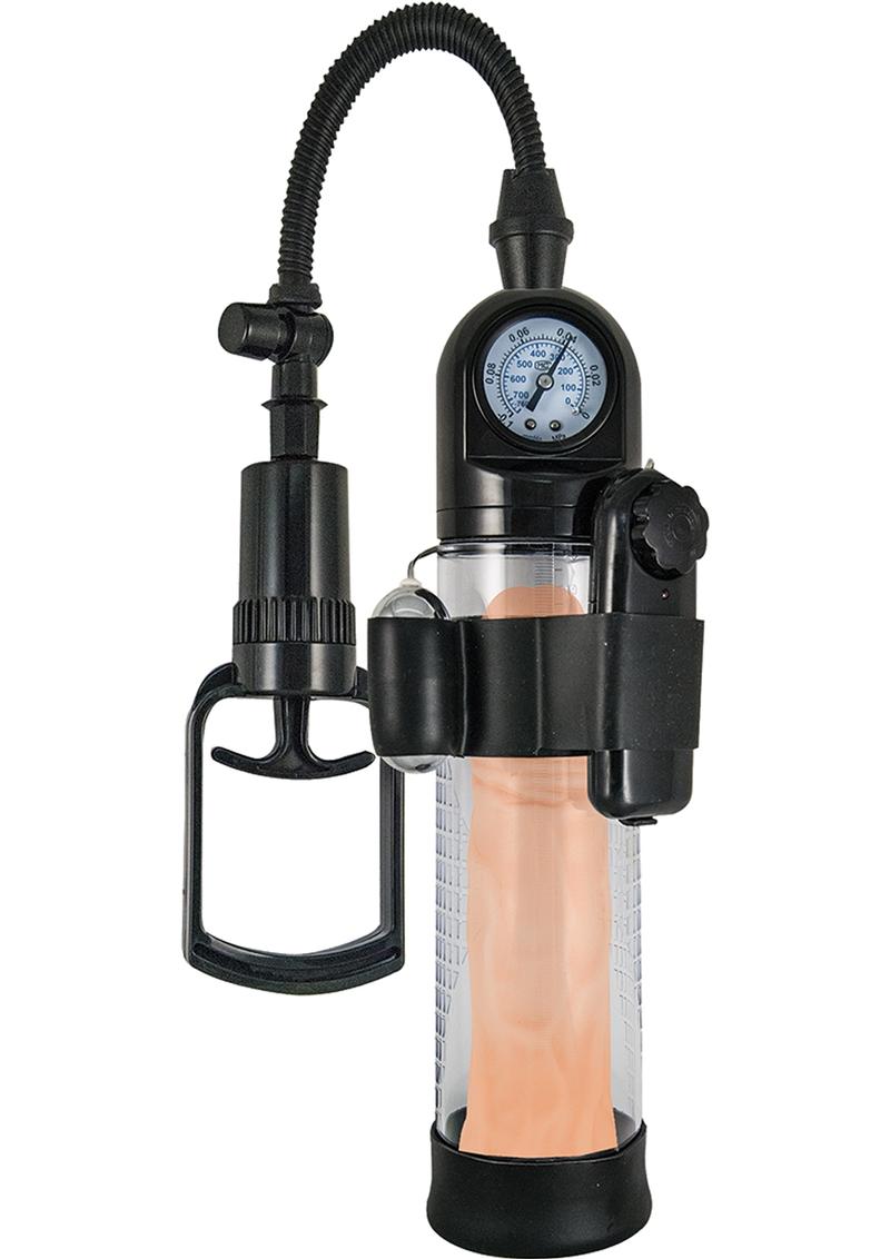 Maxx Gear Vibrating Vacuum Gauge Penis Pump Clear