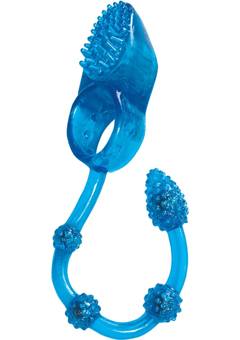 Maxx Gear Vibrating Cock Ring & Anal Beads Blue