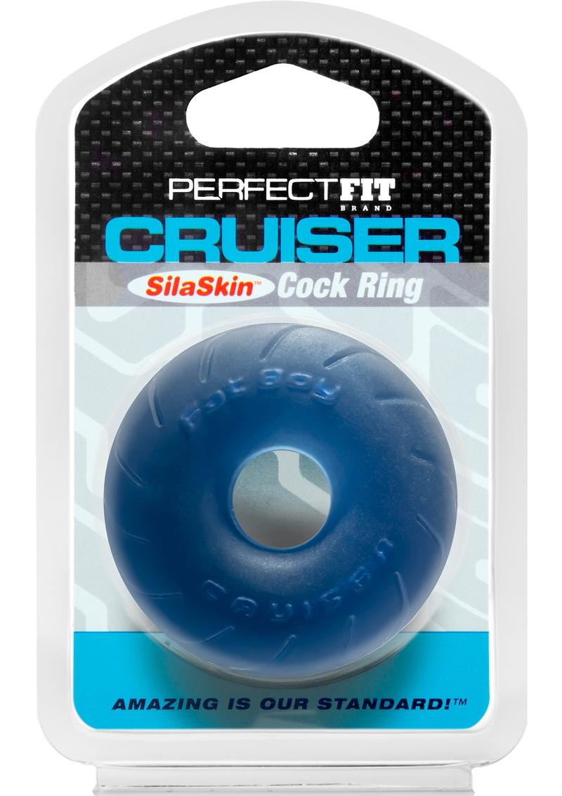 Perfect Fit Cruiser Silaskin Cock Ring - Blue