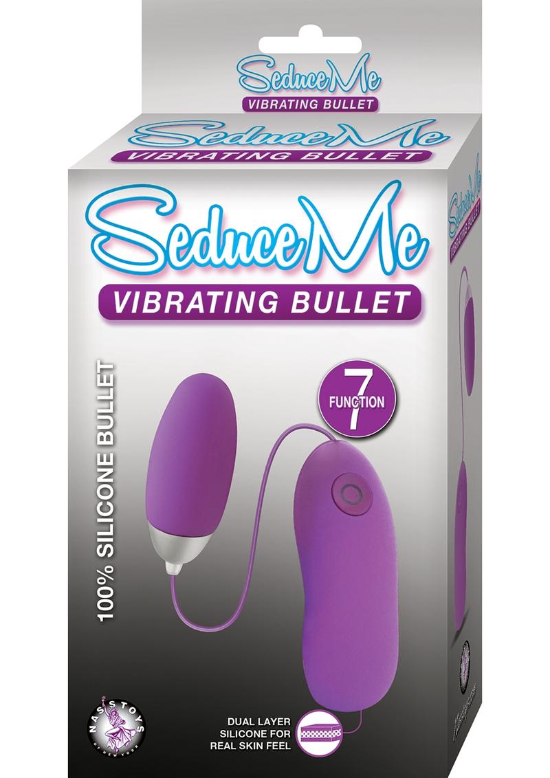 Seduce Me Silicone Vibrating Bullet With Remote Control - Purple