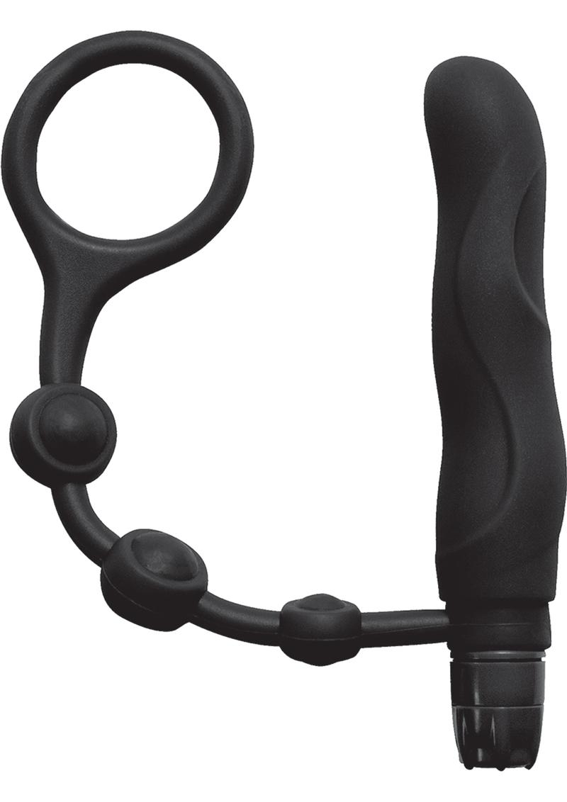 My Cock Ring With Ass Blaster Silicone Anal Plug Black