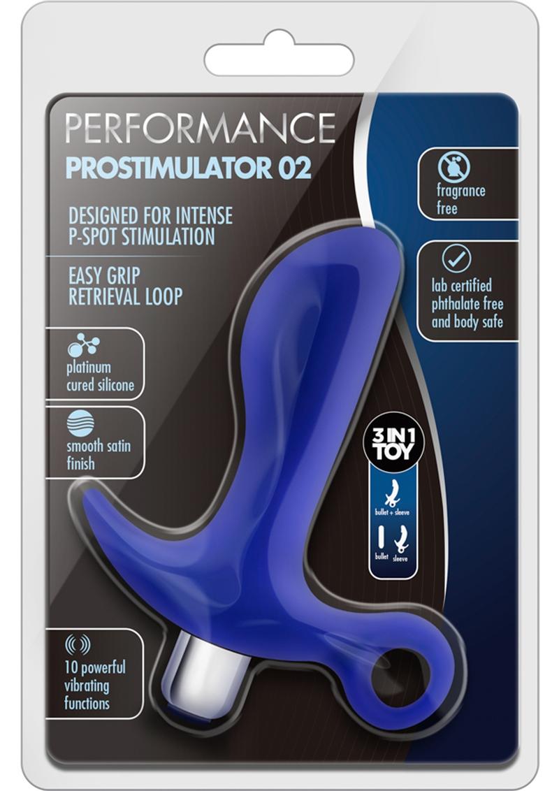 Performance Prostimulator 02 Silicone Vibrator - Indigo