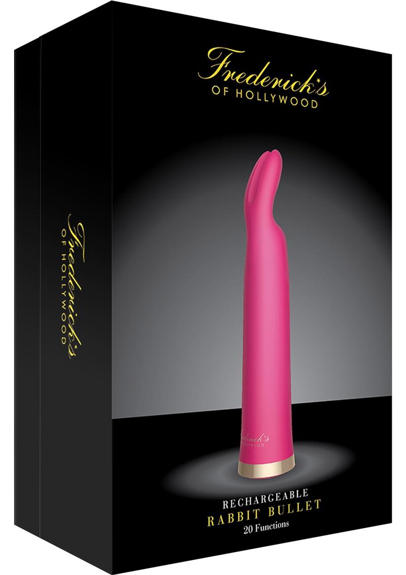 Frederick'S Of Hollywood Usb Rechargeable Silicone Rabbit Bullet Waterproof Hot Pink