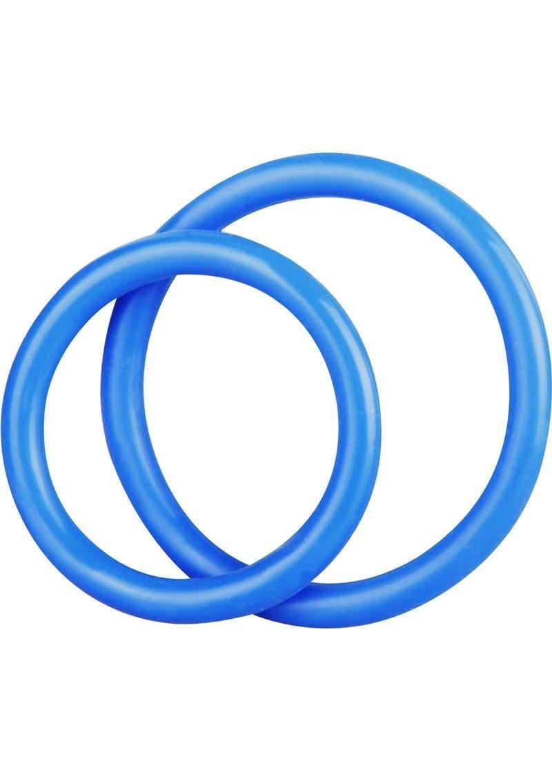 C&B Gear Silicone Cock Ring Set Blue 2 Each Per Set