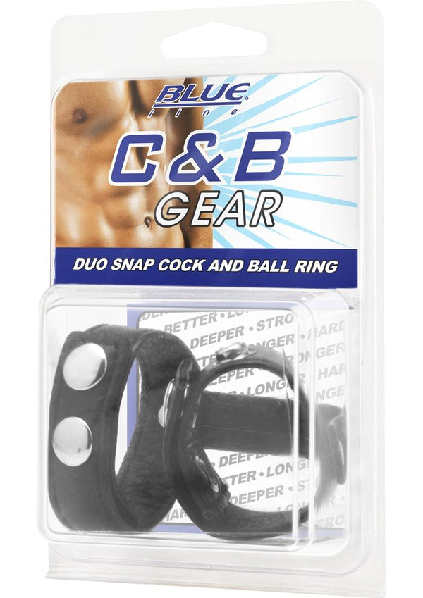 C&B Gear Duo Snap Cock And Ball Ring Adjustable Cock Ring Black