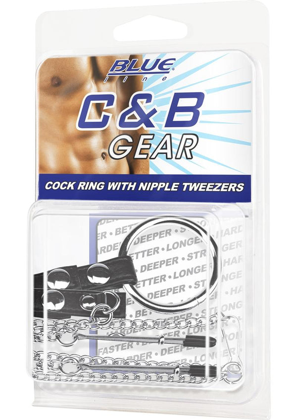 C&B Gear Cock Ring With Nipple Tweezers