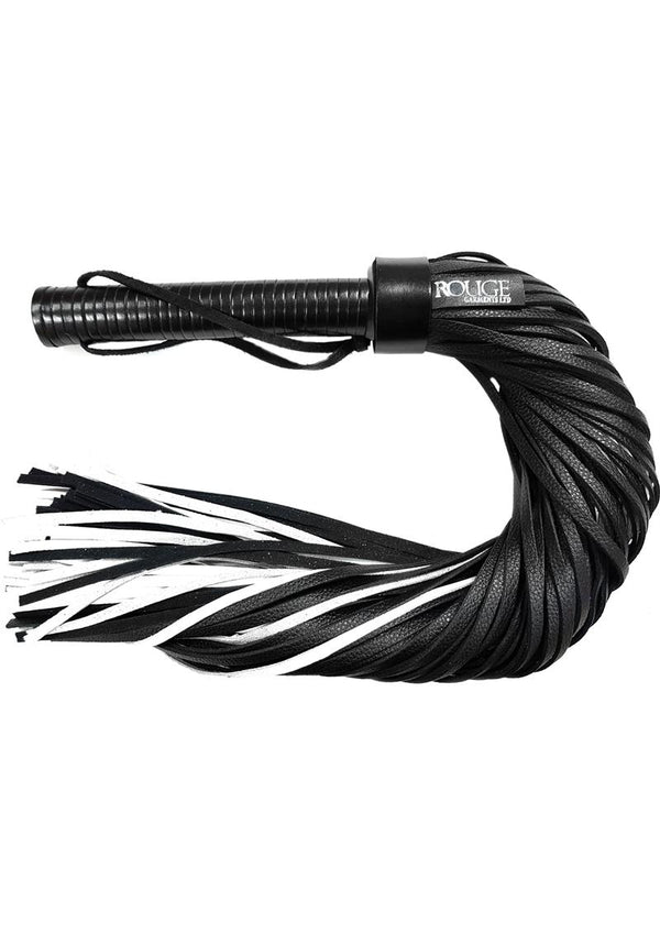 Rouge Leather Handle Leather Flogger Black 26.7 Inches