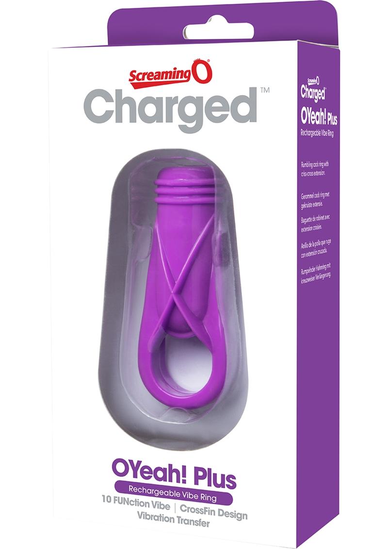 Charged Oyeah Plus Usb Rechargeable Cock Ring Waterproof Purple