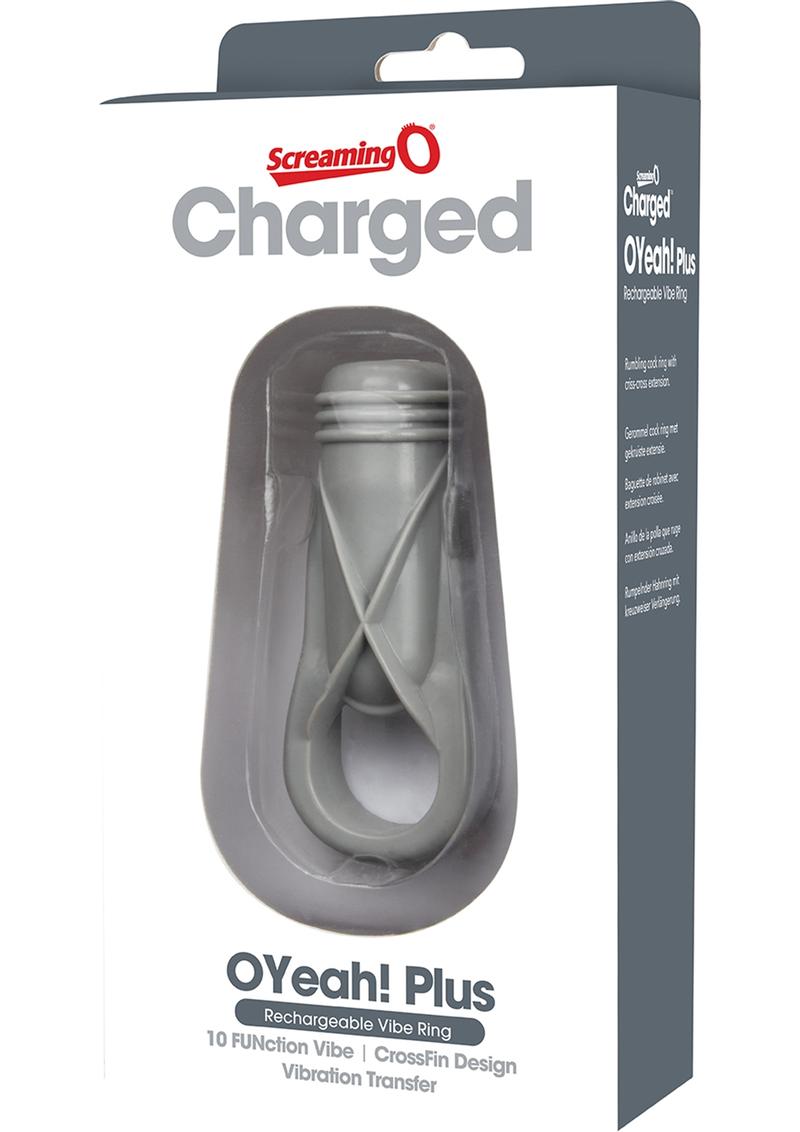 Charged Oyeah Plus Usb Rechargeable Cock Ring Waterproof Grey