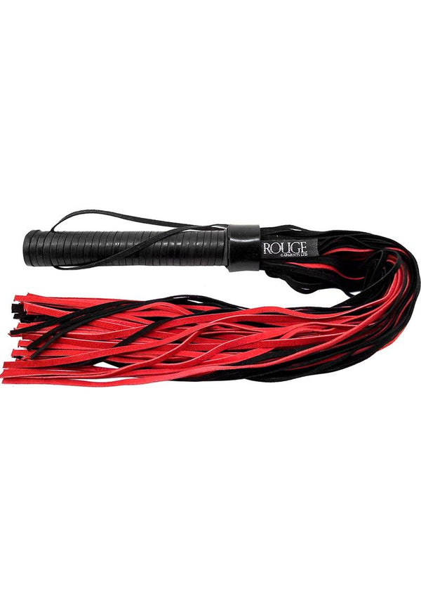 Rouge Suede Flogger With Leather Handle Black & Red