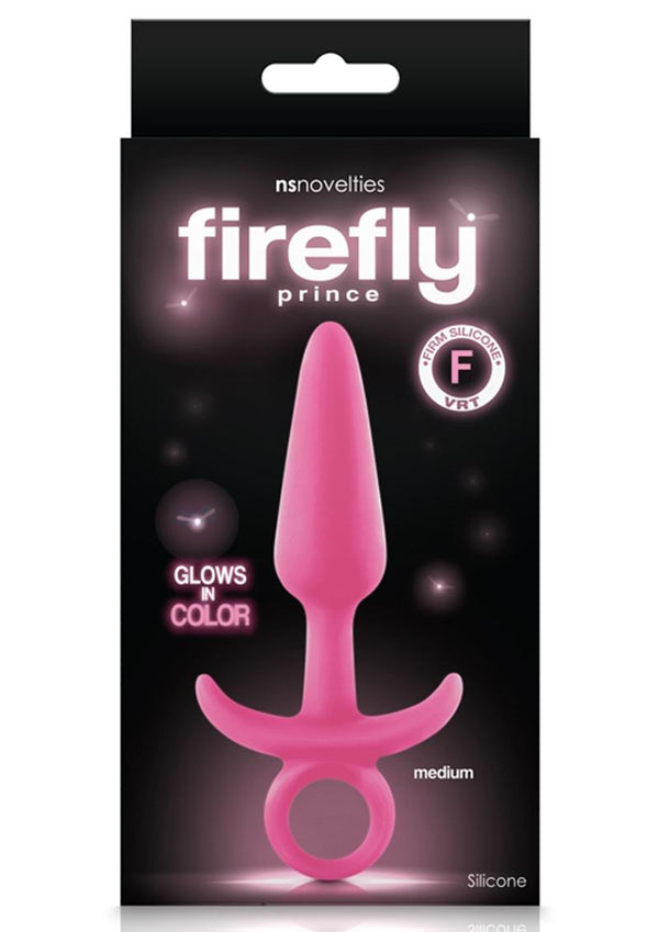 Firefly Prince Medium Anal Plug Silicone Glow In The Dark - Pink