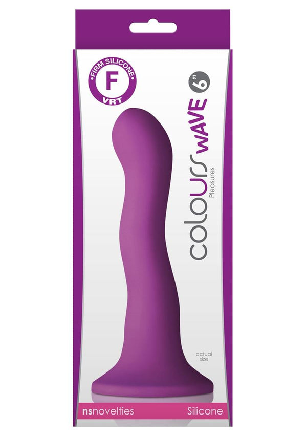 Colours Pleasures Wave 6in Silicone Suction Cup Dildo - Purple