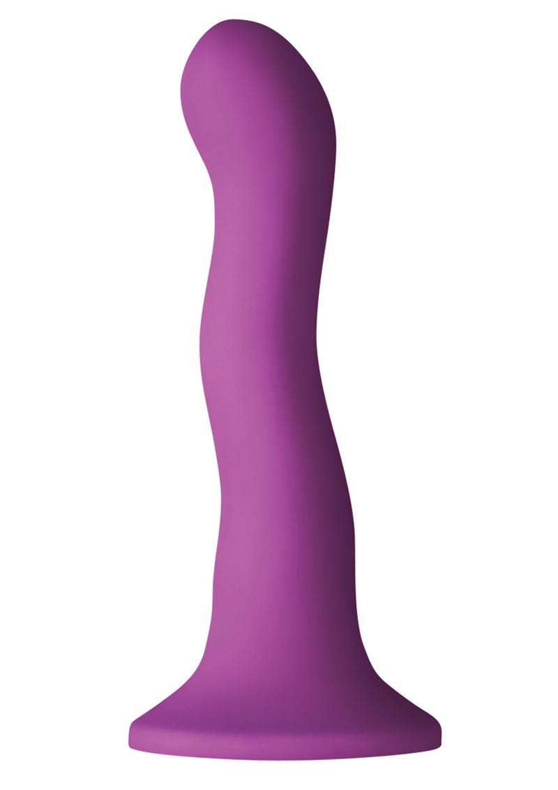 Colours Pleasures Wave 6in Silicone Suction Cup Dildo - Purple