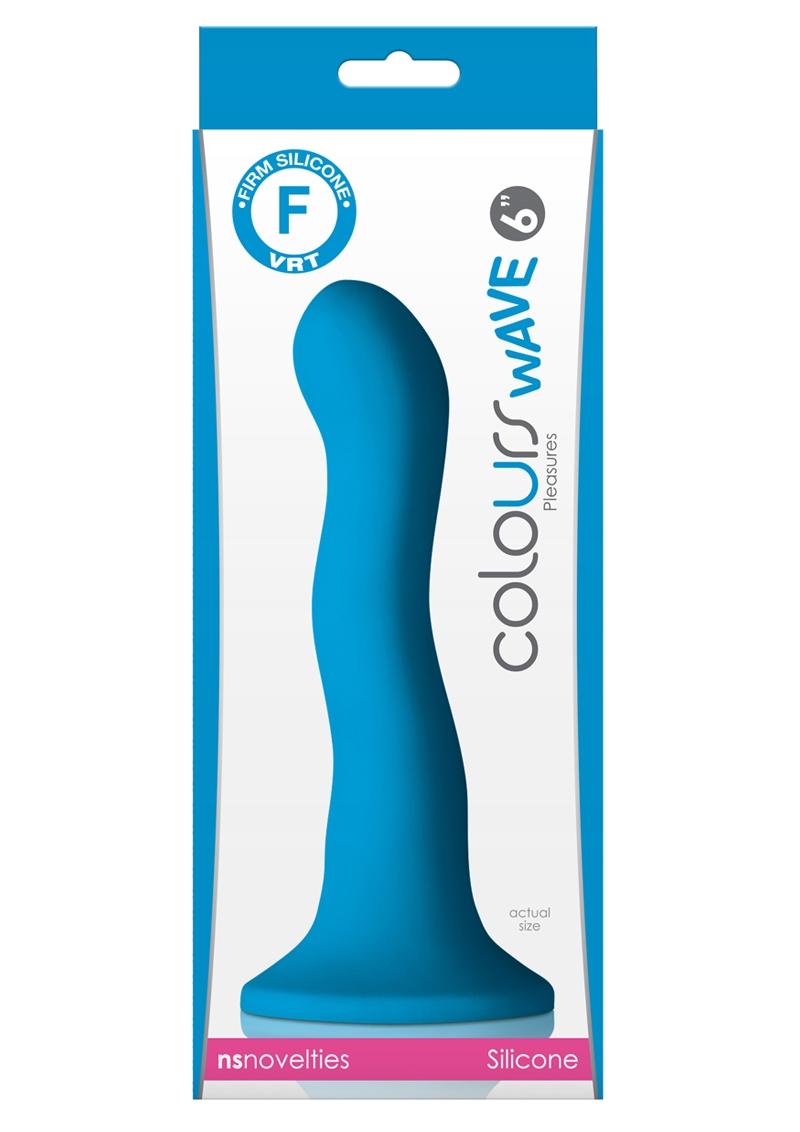 Colours Pleasures Wave 6in Silicone Suction Cup Dildo - Blue
