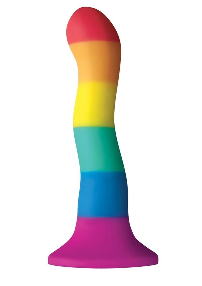 Colours Pride Edition Wave 6in Silicone Suction Cup Dildo - Rainbow