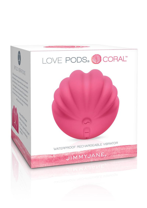 Jimmyjane Love Pods Coral Rechargeable Silicone Dual Motor Vibrating Massager - Pink