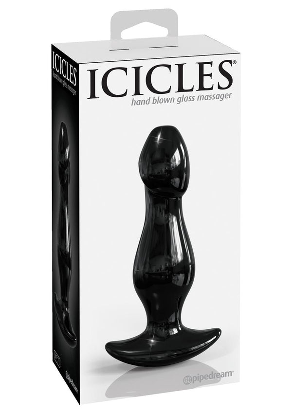 Icicles No 71 Beaded Glass Anal Plug - Black