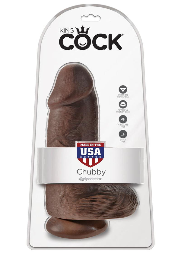 King Cock Chubby Dildo 9in - Chocolate