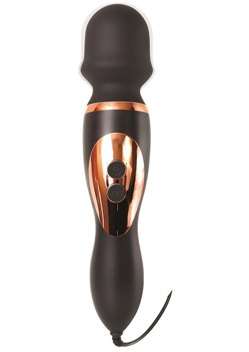 Super Wand 8000 RPM Silicone Plug-In Wand Massager - Black And Rose Gold