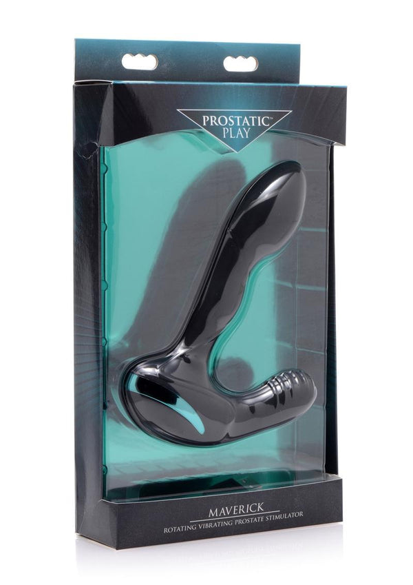 Prostatic Play Maverick Rechargeable Silicone Rotating Vibrating Prostate Stimulator - Black