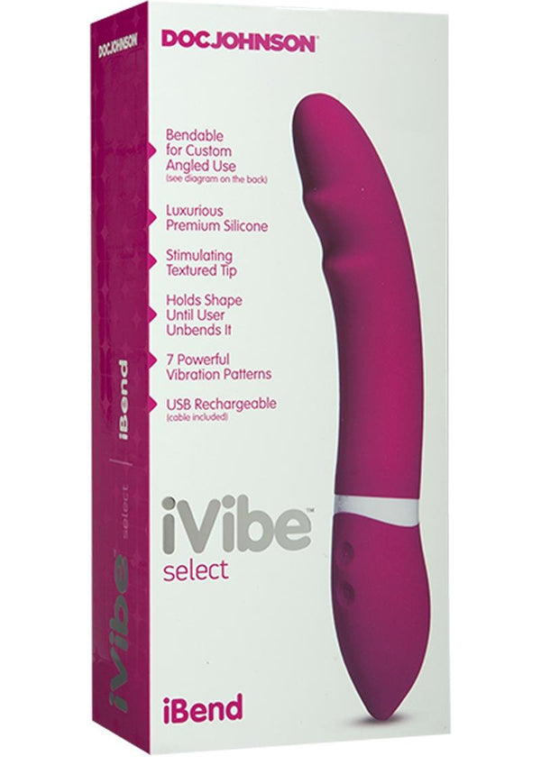Ivibe Select Silicone Ibend Usb Rechargeable Vibe Waterproof Pink 9 Inch