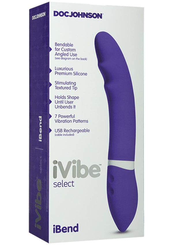 Ivibe Select Silicone Ibend Usb Rechargeable Vibe Waterproof Purple 9 Inch