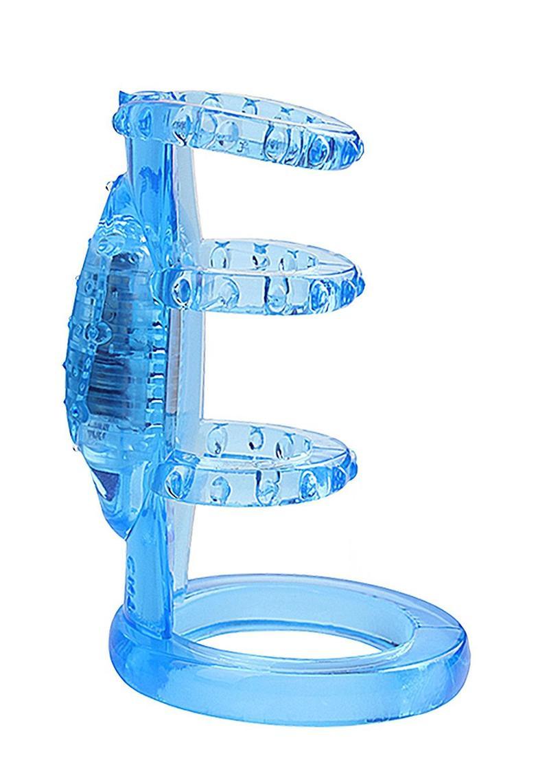 Doctor Love'S Zinger Vibrating Cock Cage Blue