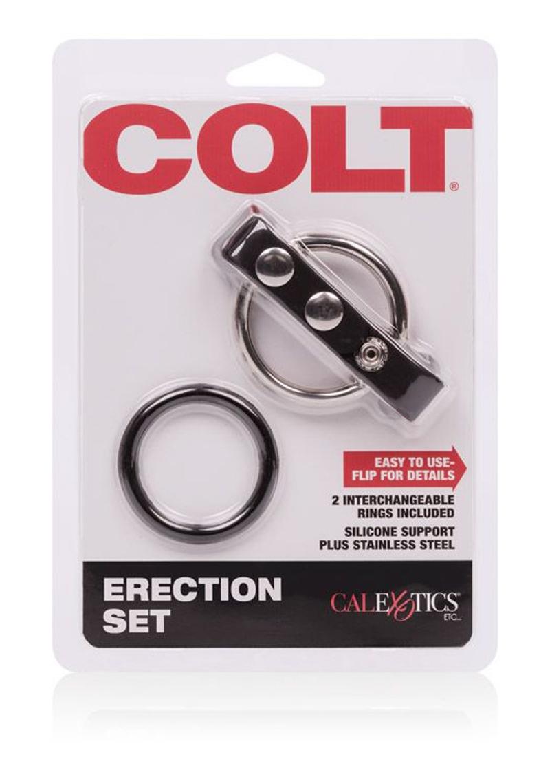 Colt Erection Set Adjustable Fastener Snap With Stainless Steel Cockring
