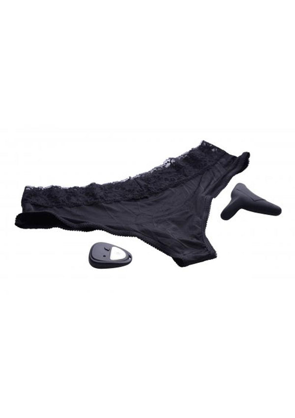Frisky Pulsating Panty 10X R/C Vibrating Panty - Black