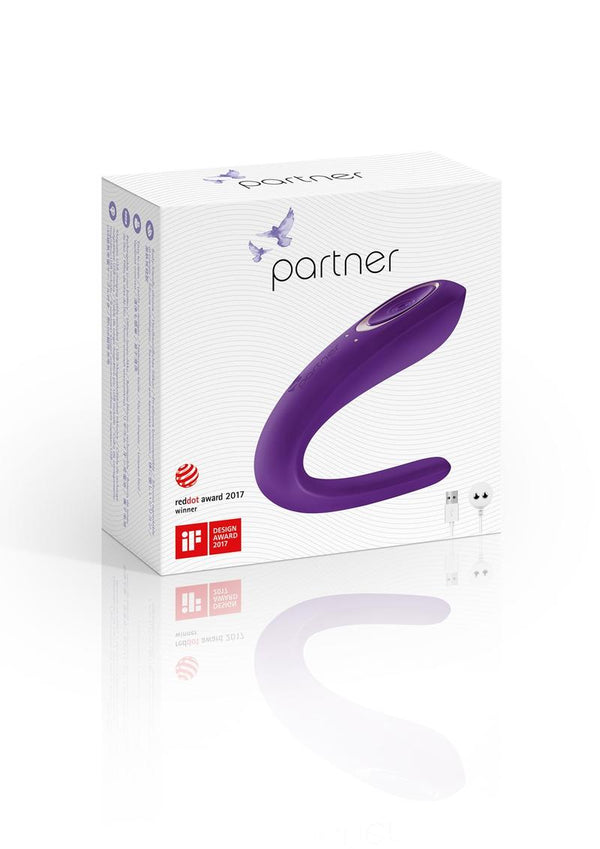 Partner Silicone USB Rechargeable Couples Vibe Purple