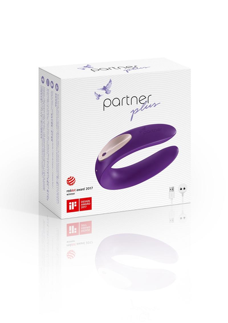 Partner Plus Silicone Usb Rechargeable Couples Vibe Purple