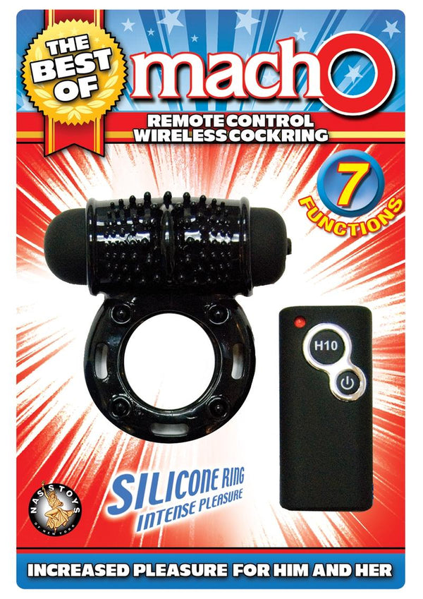 The Best Of Macho Remote Control Wireless Silicone Cock Ring Black