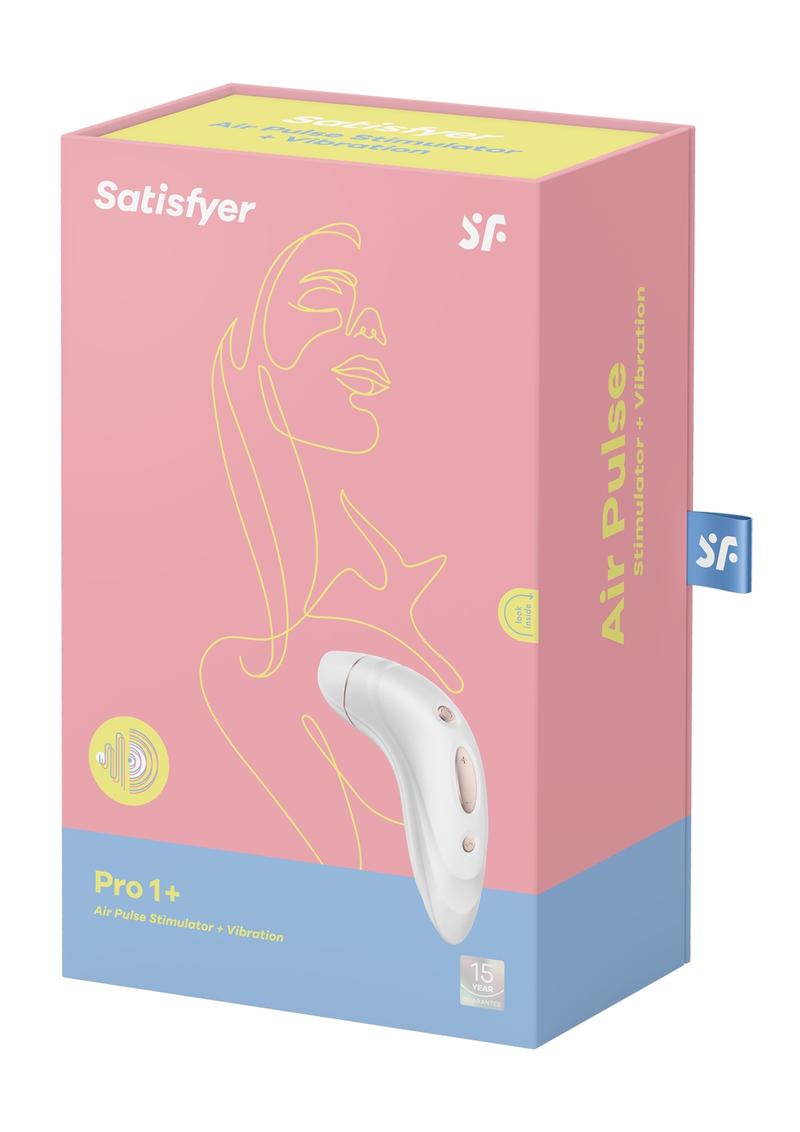 Satisfyer Pro 1+ Vibration Pressure Clitoral Stimulator USB Rechargeable Waterproof White 5.11 Inch