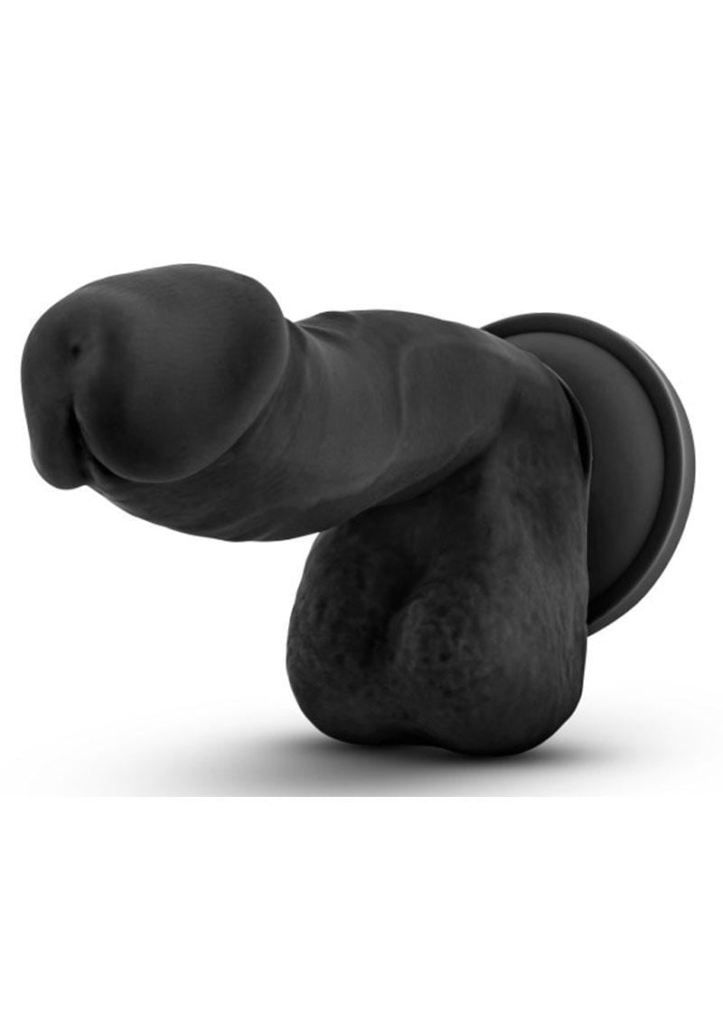 Ruse Juicy Silicone Dildo With Balls 7in - Black