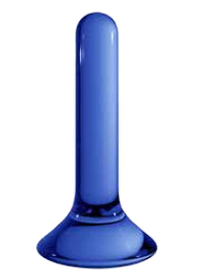 Chrystalino Pin Glass Anal Plug Waterproof Blue 4.5 Inch