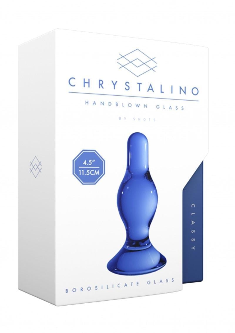 Chrystalino Classy Glass Anal Plug Waterproof Blue 4.5 Inch