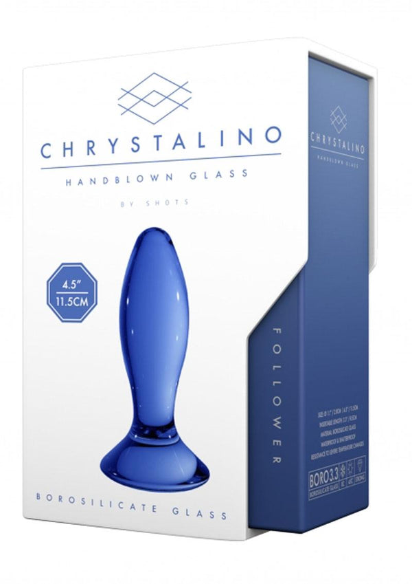 Chrystalino Follower Glass Butt Plug 4.5in - Blue