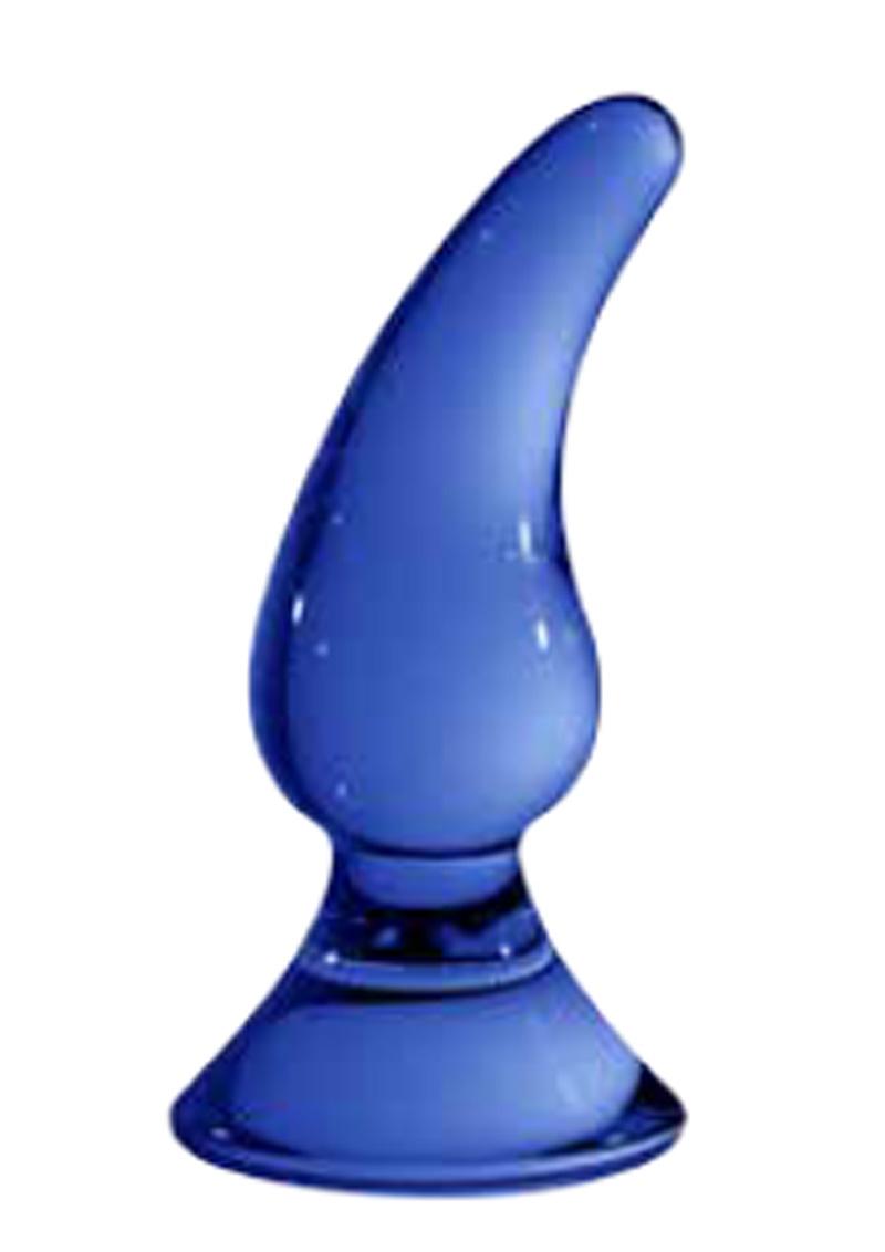 Chrystalino Genius Glass Anal Plug Waterproof Blue 4.5 Inch