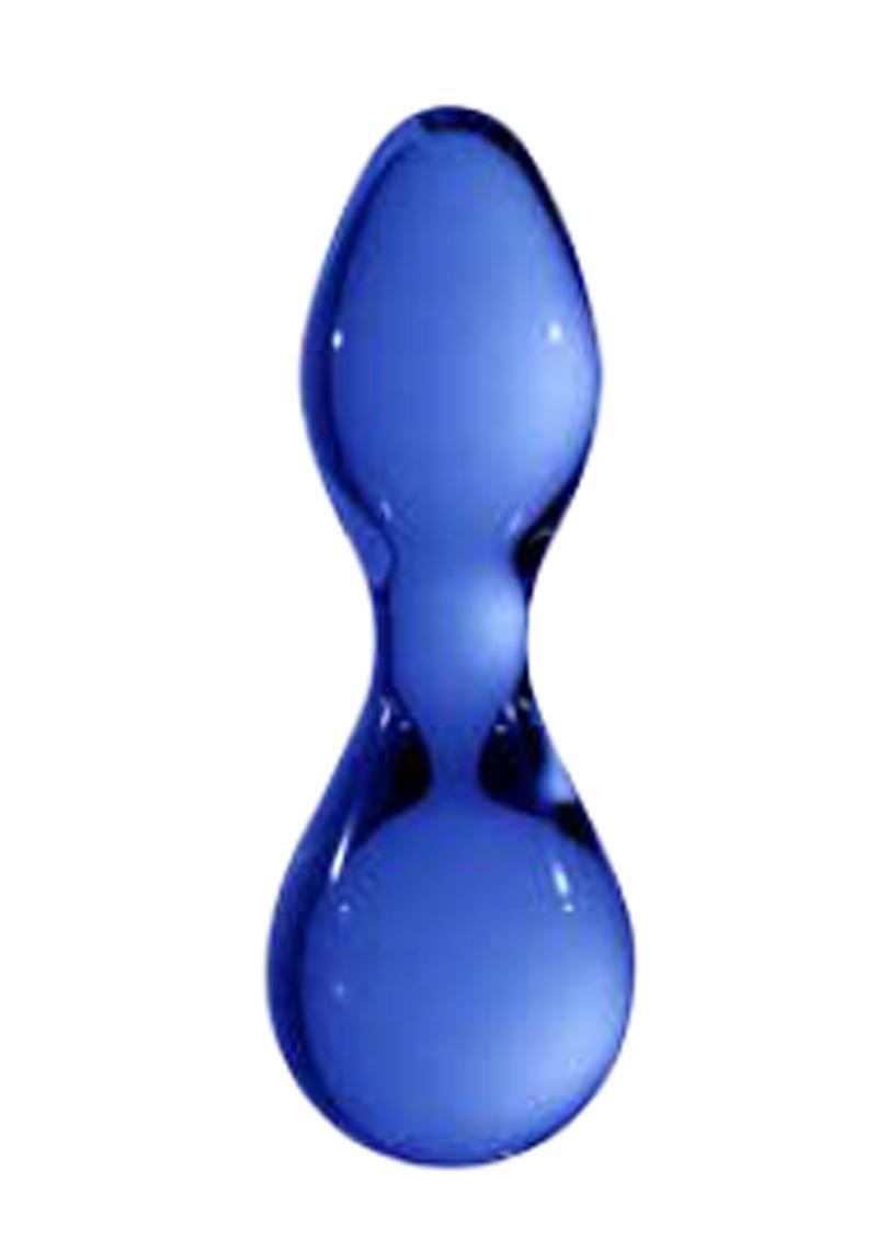 Chrystalino Seed Handblown Borosilicate Glass Butt Plug Waterproof Blue 4.5 Inch