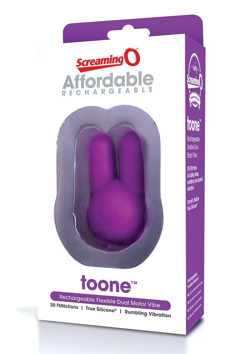 Affordable Rechargeable Toone Flexible Dual Motor Silicone Vibrator Waterproof Purple