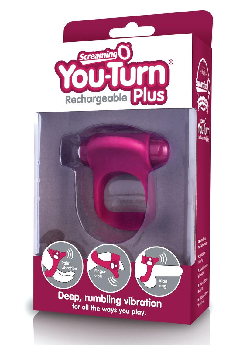 You-Turn Rechargeable Plus Silicone Ring Waterproof Merlot